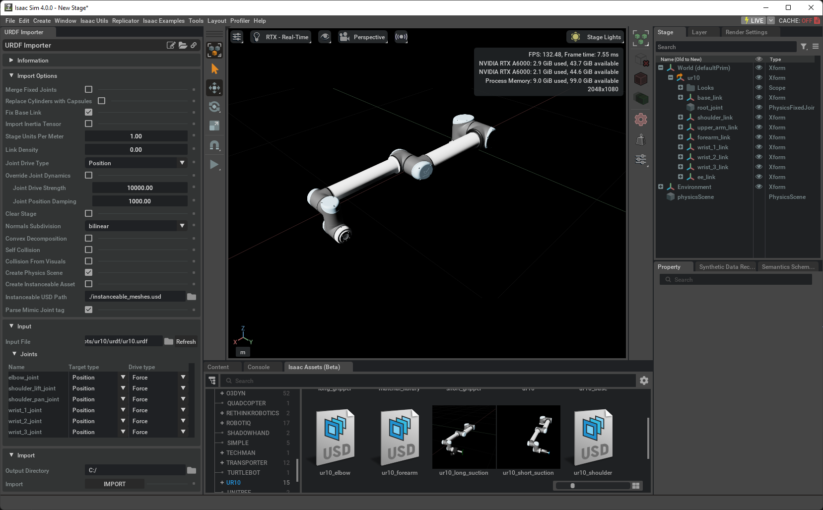 Overview of URDF Importer Extension