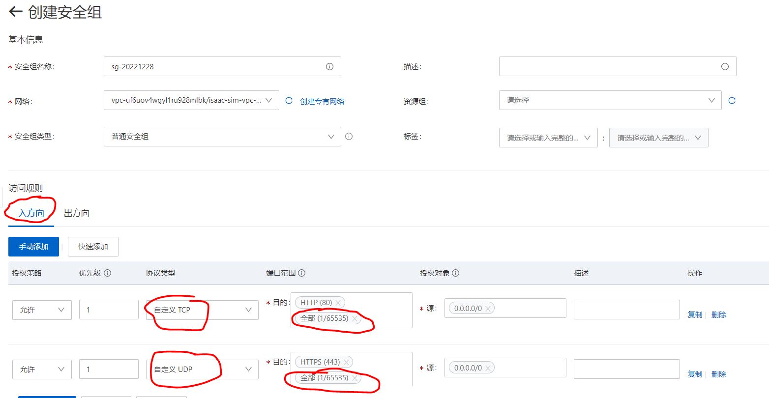 Open network ports