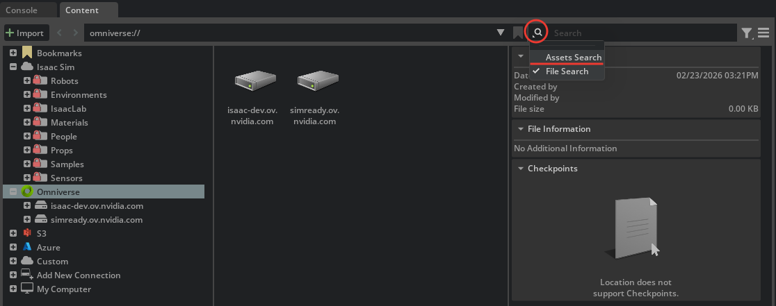 Assets Search Wizard