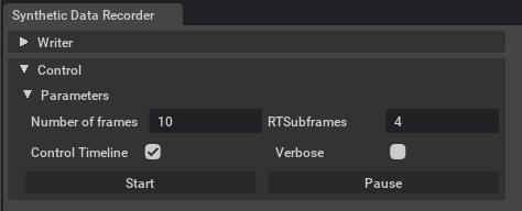 Synthetic Data Recorder Output and Config