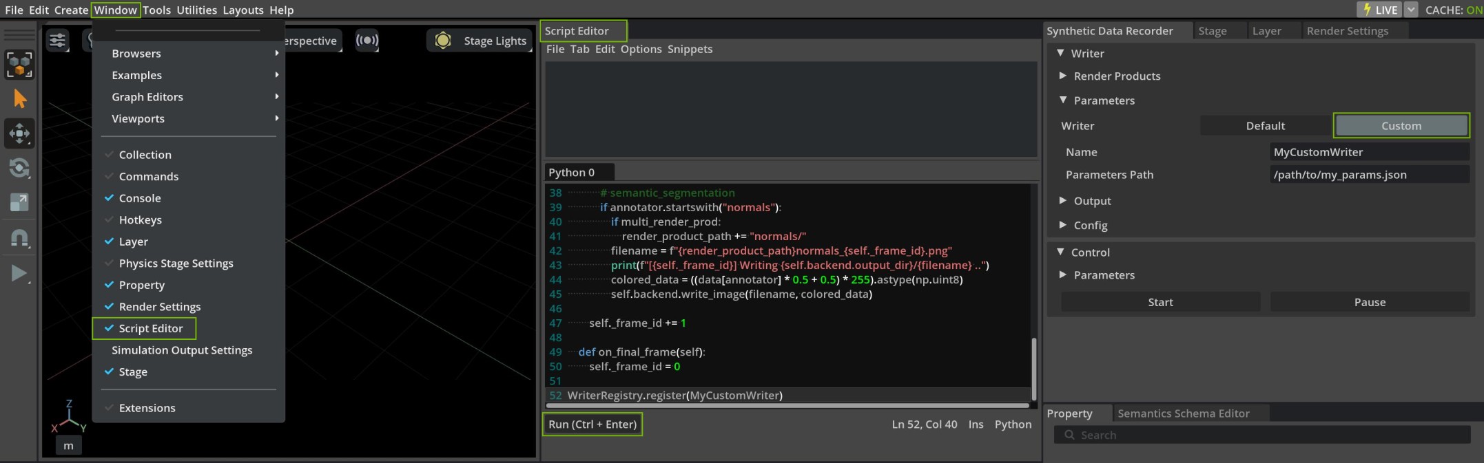 Synthetic Data Recorder Custom Writer