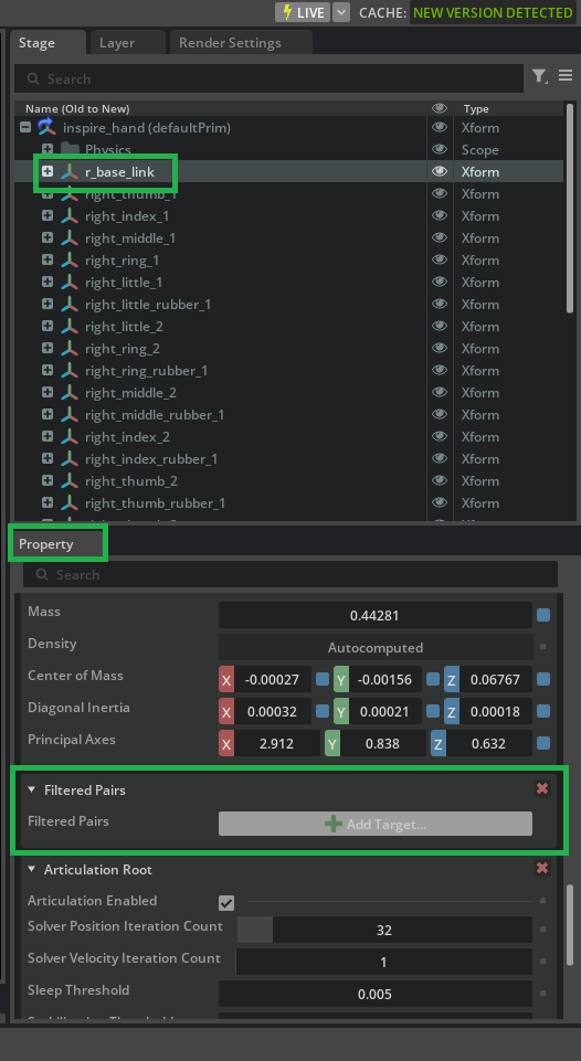 Property panel showing Filtered Pairs, with Add Target button highlighted.