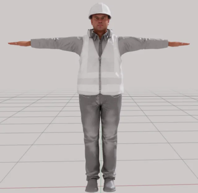 Male construction worker character